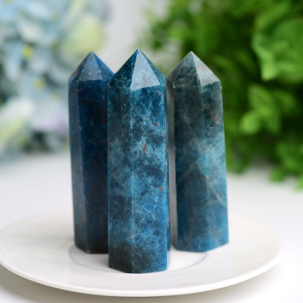 2.5"-4.0" Bule Apatite Crystal Point for Bulk WholesaleBest Crystal Wholesalers