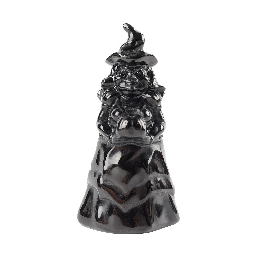 Black Obsidian Crystal Carving Witch Free Form Best Crystal Wholesalers