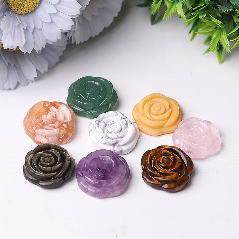 1.2" Rose Flower Crystal Carvings Plants Bulk Best Crystal Wholesalers