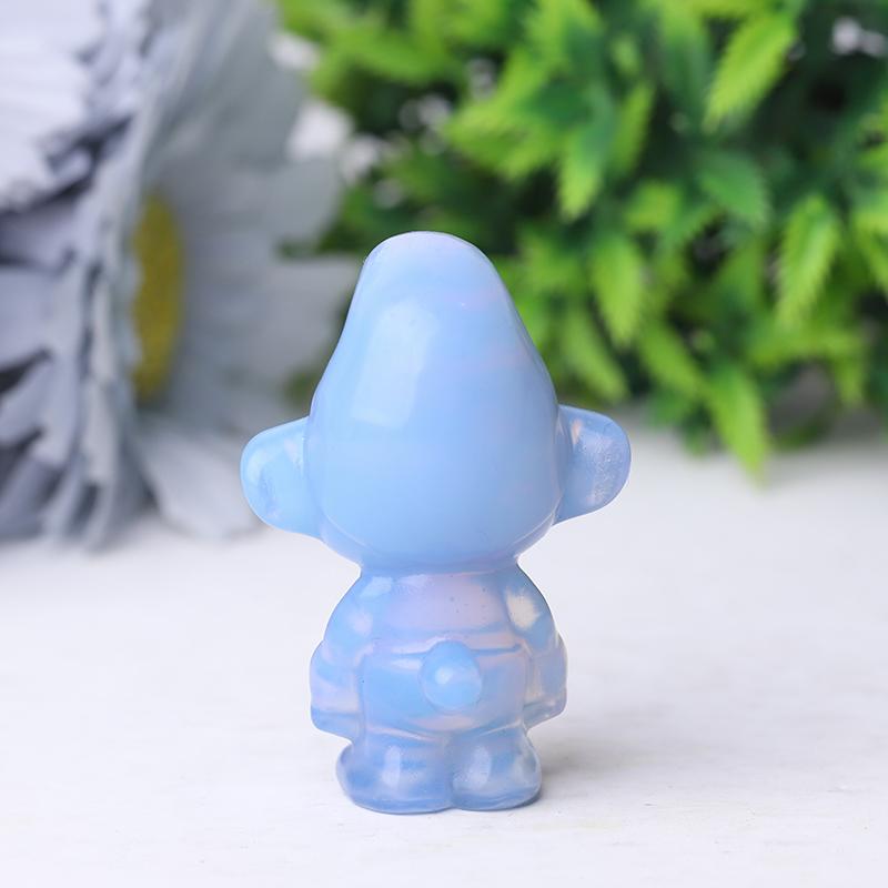 2" Blue Opalite Smurfs Crystal Carvings Cartoon BulkBest Crystal Wholesalers