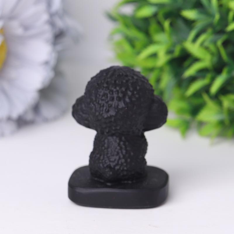 Black Obsidian Teddy Dog Crystal Carvings Animal Bulk Best Crystal Wholesalers