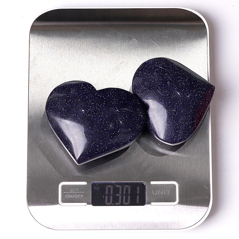 2.5-3.0" Blue Sandstone Heart Shape Crystal Carvings Best Crystal Wholesalers