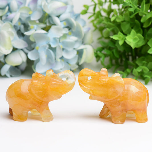 3.5" Golden Healer Elephant Animal Crystal Carving Bulk Best Crystal Wholesalers