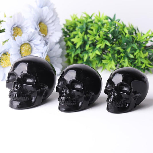 Black Obsidian Skull Crystal Carvings for Halloween Best Crystal Wholesalers