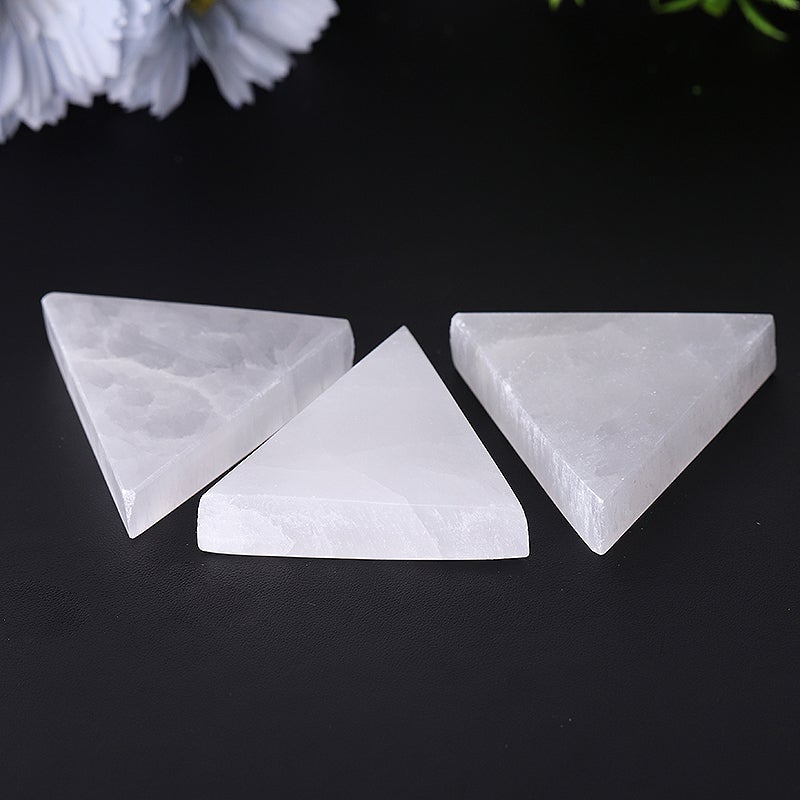 2" Triangle Selenite Slab Crystal Charging Plate Best Crystal Wholesalers