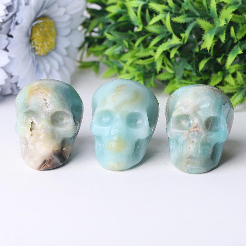 2" Sky Blue Skull Crystal Carvings Best Crystal Wholesalers