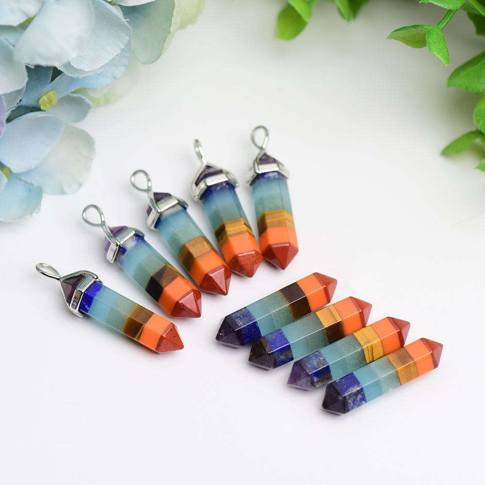 1.2" Mini Chakra DT Points Mini Crystal Pendant Bulk Best Crystal Wholesalers