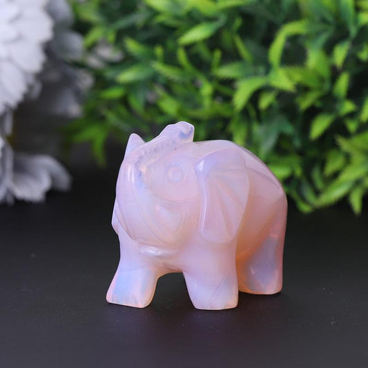 3" Pink Opalite Elephant Crystal Carvings Animal Bulk Best Crystal Wholesalers