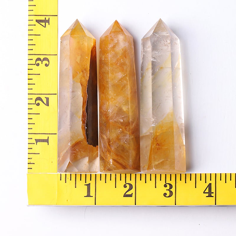 3.5" Set of 3 Golden Healer Towers Points Bulk  Best Crystal Wholesalers