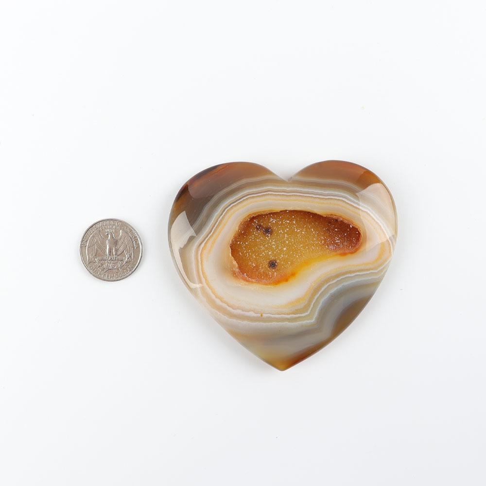 Druzy Agate Heart Carvings