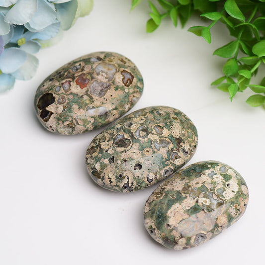 2.4" Rainforest Jasper Palm Stone Bulk Best Crystal Wholesalers