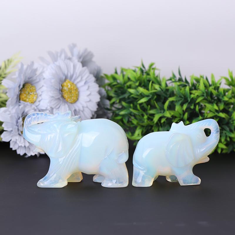 Opalite Elephant Crystal Carvings Animal Bulk Best Crystal Wholesalers