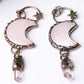 Rose Quartz Moon Shape Pendant for Jewelry DIY Best Crystal Wholesalers