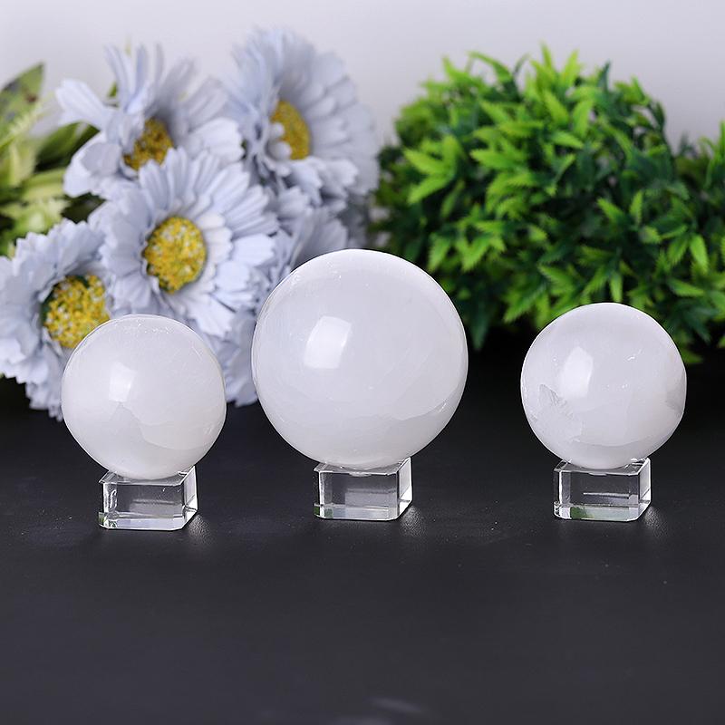 1.5"-4.5"Selenite Spheres Ball Bulk Best Crystal Wholesalers