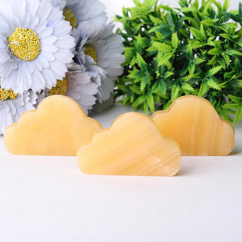 2.8" Yellow Jade  Cloud Crystal Carvings Model Bulk Best Crystal Wholesalers