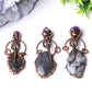 2.5" Labradorite with Amethyst Pendant for Jewelry DIY Best Crystal Wholesalers