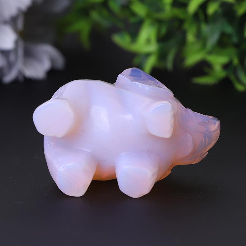 3" Pink Opalite Elephant Crystal Carvings Animal Bulk Best Crystal Wholesalers