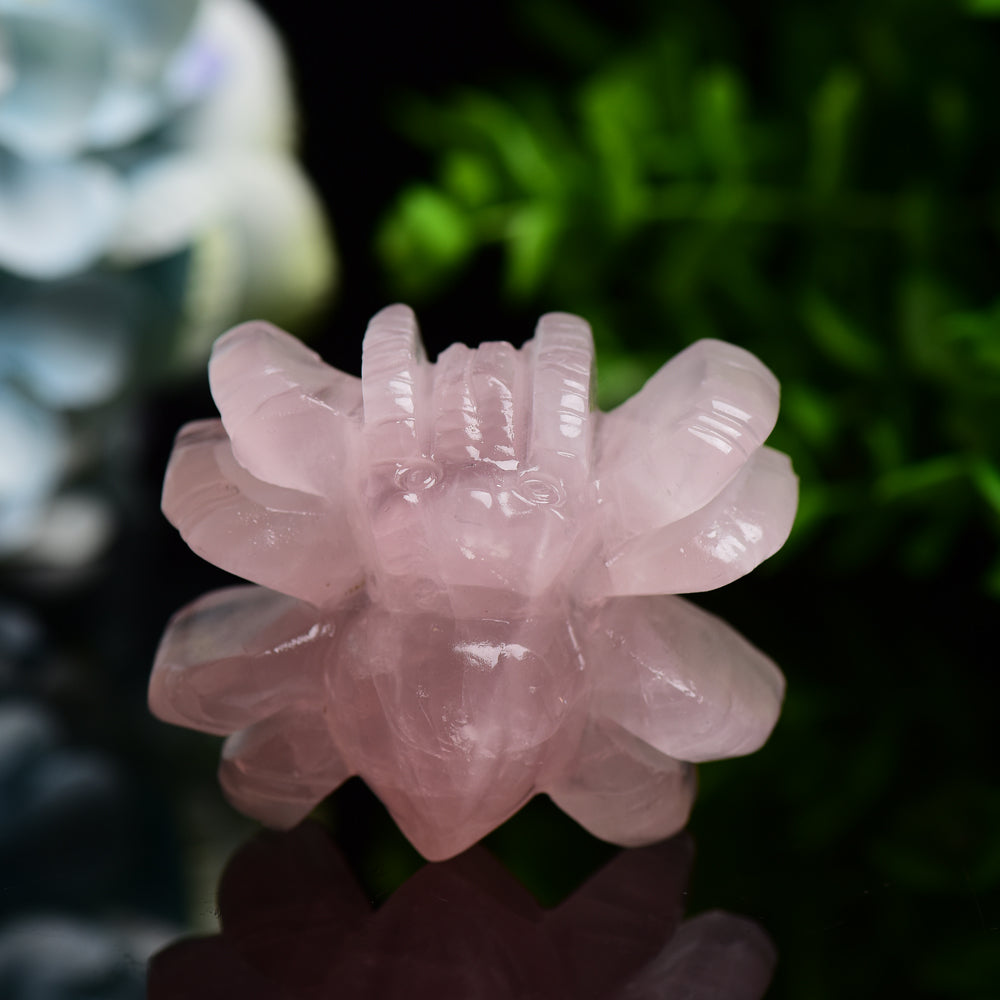 2.4" Rose Quartz Spider Crystal Carving Bulk WholesaleBest Crystal Wholesalers