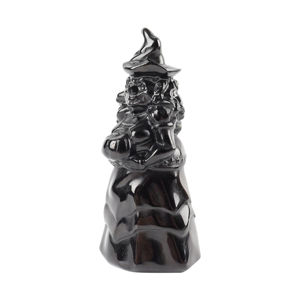 Black Obsidian Crystal Carving Witch Free Form Best Crystal Wholesalers