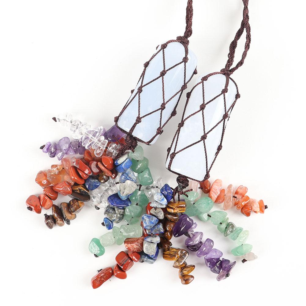 Natural Raw Clear Crystal Healing Stone Chakra Tassels Hanging Ornament Best Crystal Wholesalers