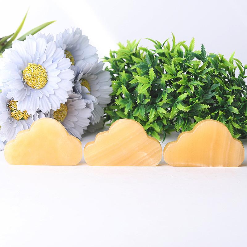 2.8" Yellow Jade  Cloud Crystal Carvings Model Bulk Best Crystal Wholesalers