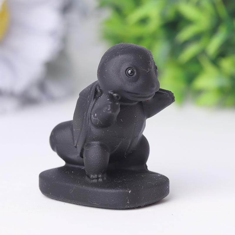 Black Obsidian Squirtle Crystal Carvings Cartoon Bulk Best Crystal Wholesalers