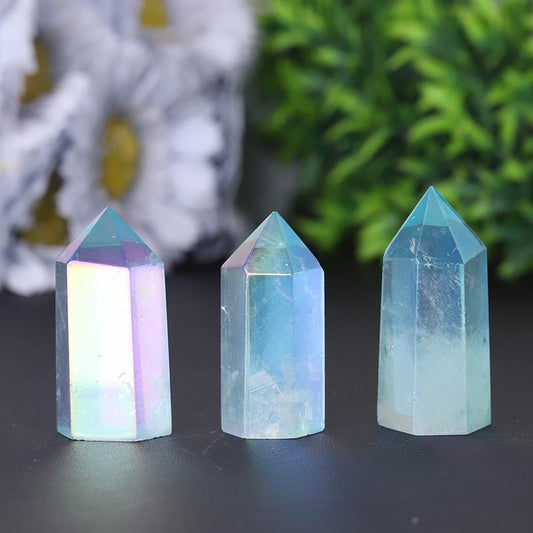 Natural Blue Angel Aura Clear Quartz Towers Points Bulk Crystals Best Crystal Wholesalers