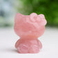 2.2" Rose Quartz Hello Kitty Crystal Carving Cartoon Bulk Best Crystal Wholesalers