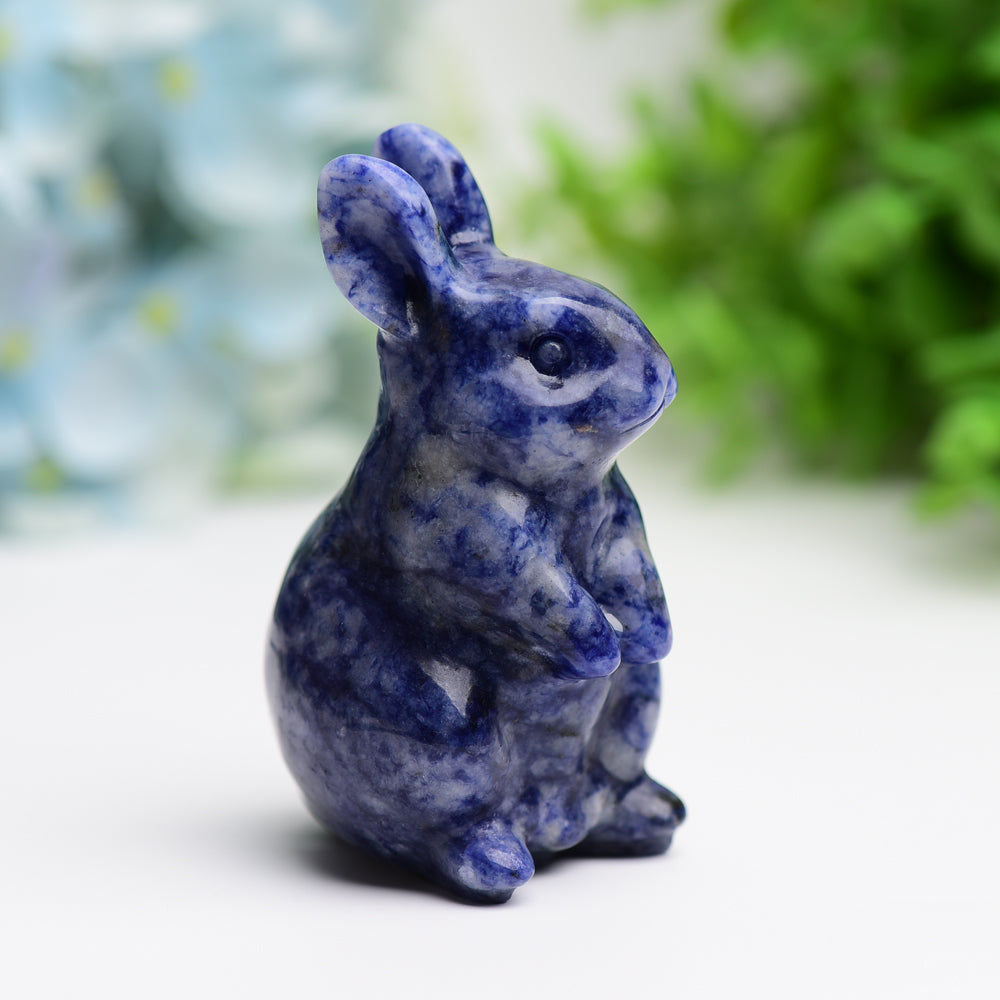 3.0" Sodalite Rabbit Animal Crystal Carving Bulk Best Crystal Wholesalers