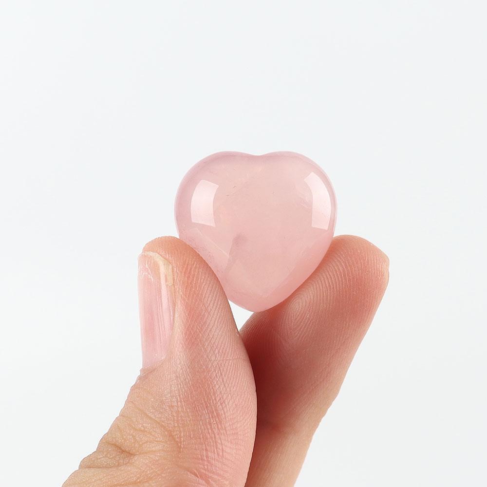 20mm Mini  Rose Quartz Heart Shape Crystal Carvings for DIY  Jewelry Best Crystal Wholesalers