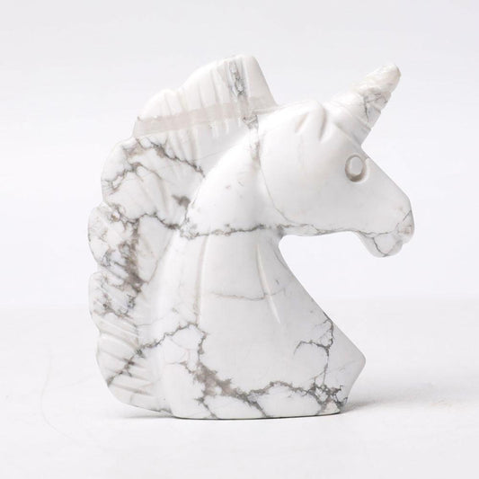 2.0" Howlite Unicorn Crystal Carvings Animal Bulk Best Crystal Wholesalers