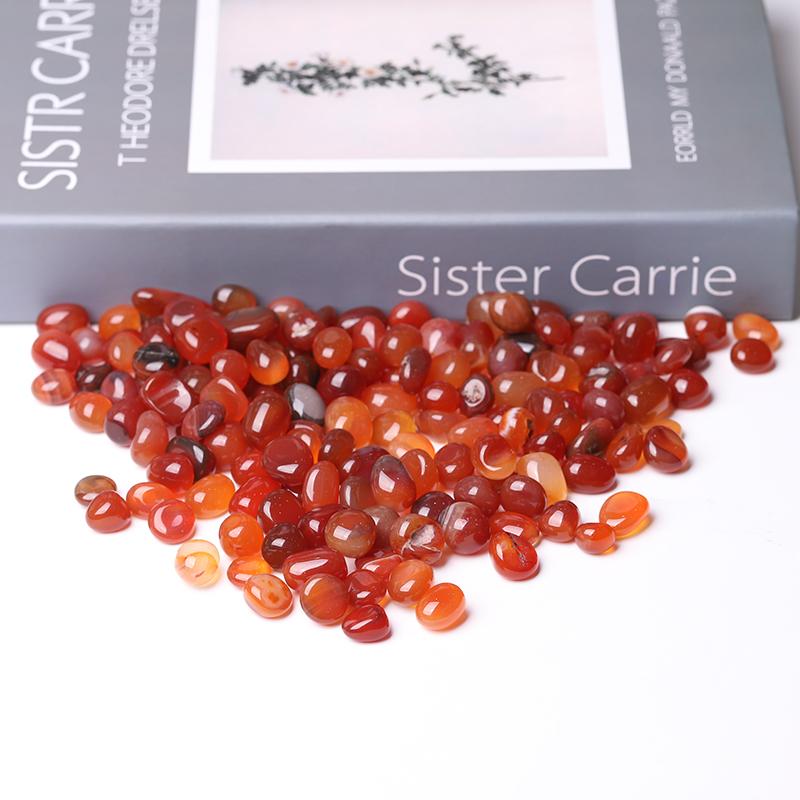 0.1kg Hot Sale Natural Carnelian Round bulk tumbled stone Best Crystal Wholesalers