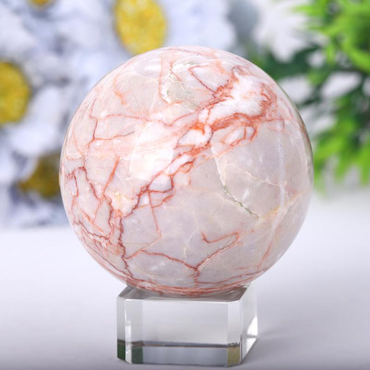 2.5"-4.5" Red Line Sphere Best Crystal Wholesalers