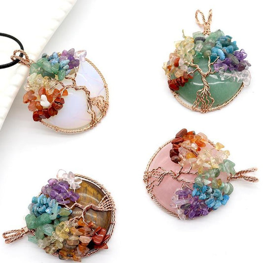 Tree of Life Pendant, Chakra Charm, Quartz Chips, Chakra Pendant Best Crystal Wholesalers