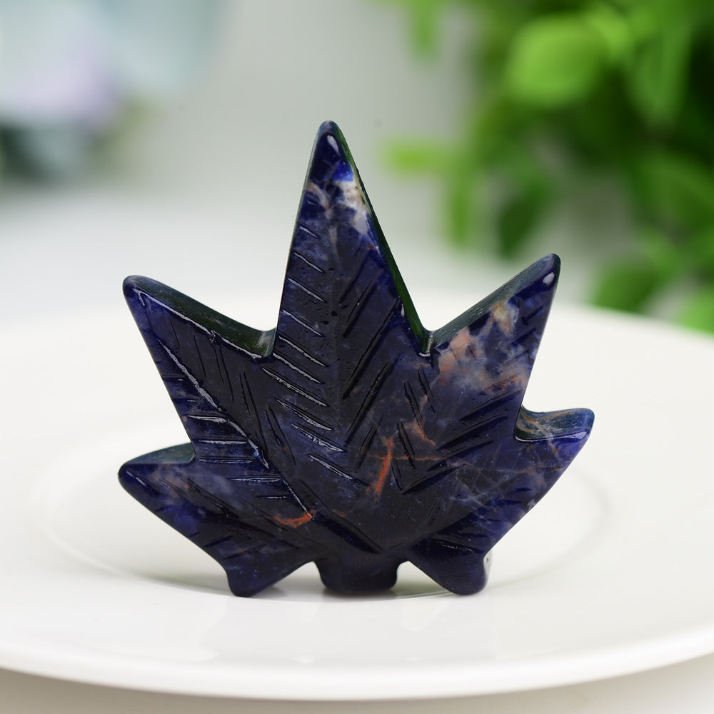 1.7" Mixed Crystal Maple Leaf Crystal Carving Bulk WholesaleBest Crystal Wholesalers