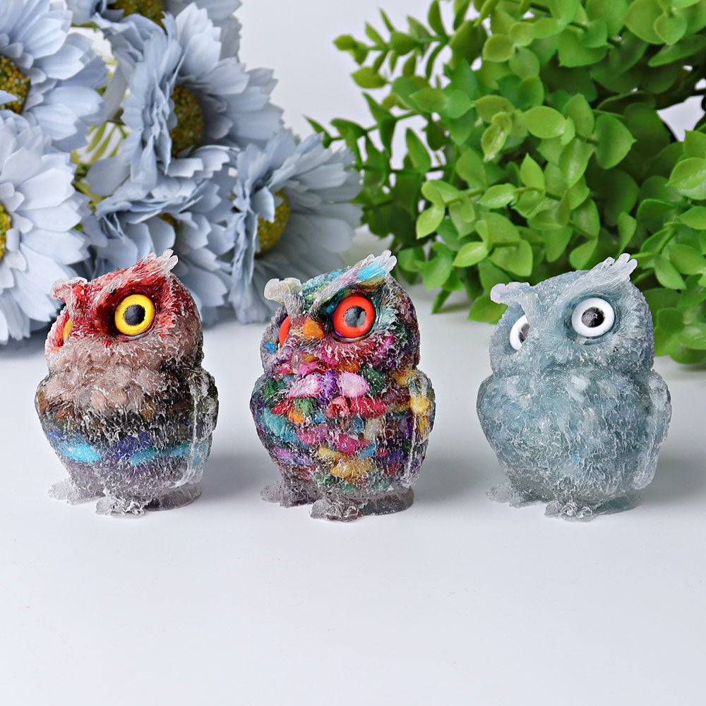 2.4" Resin Owl Crystal Carving Best Crystal Wholesalers