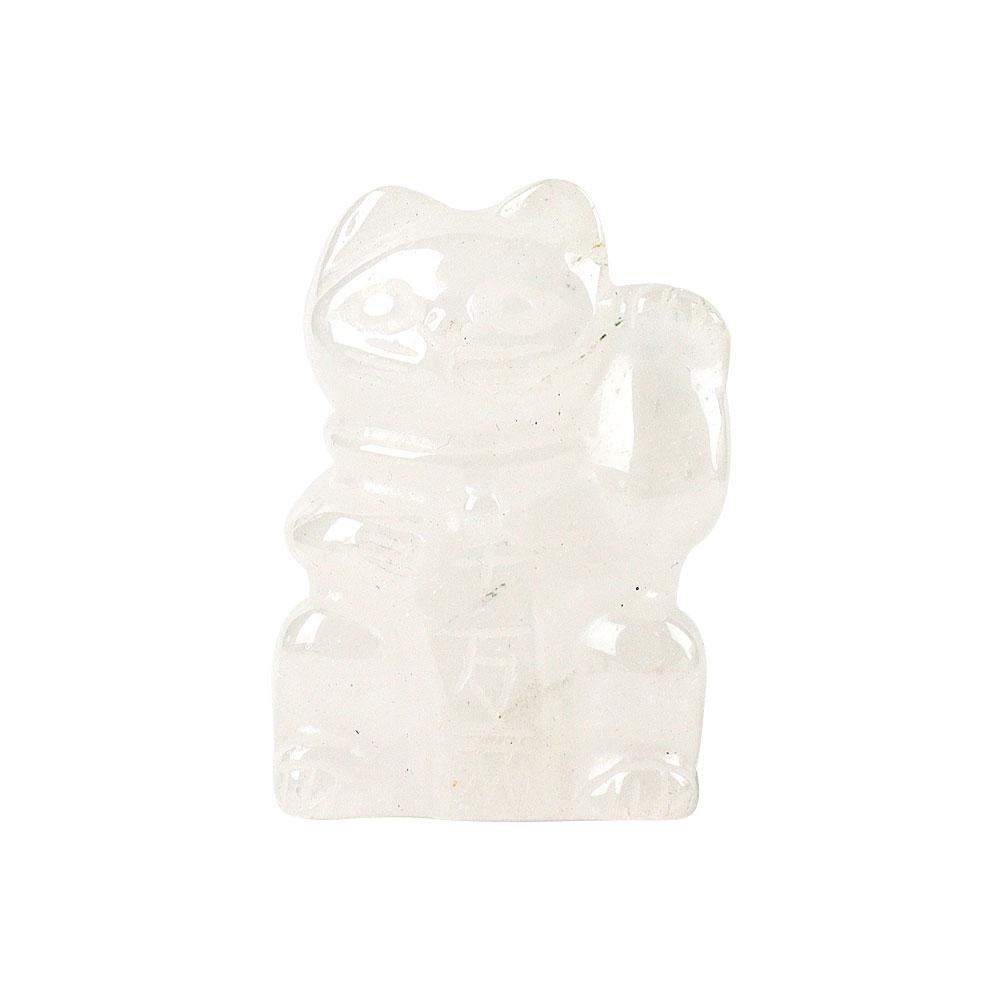 2" Clear Quartz Crystal Carving Animal Bulk Lucky Cat Best Crystal Wholesalers