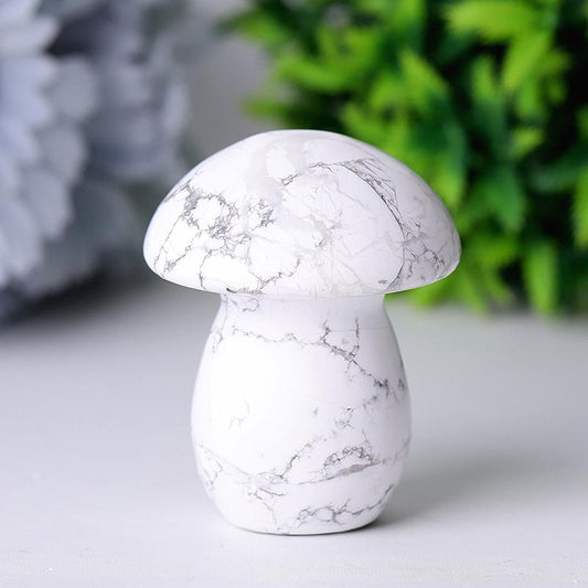 2" Howlite Mushroom Crystal Carvings Plants Bulk Best Crystal Wholesalers