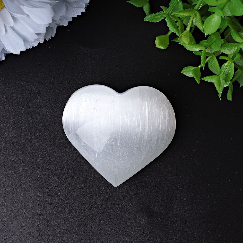 1.7"-2.8" Selenite Heart Crystal Carvings Best Crystal Wholesalers