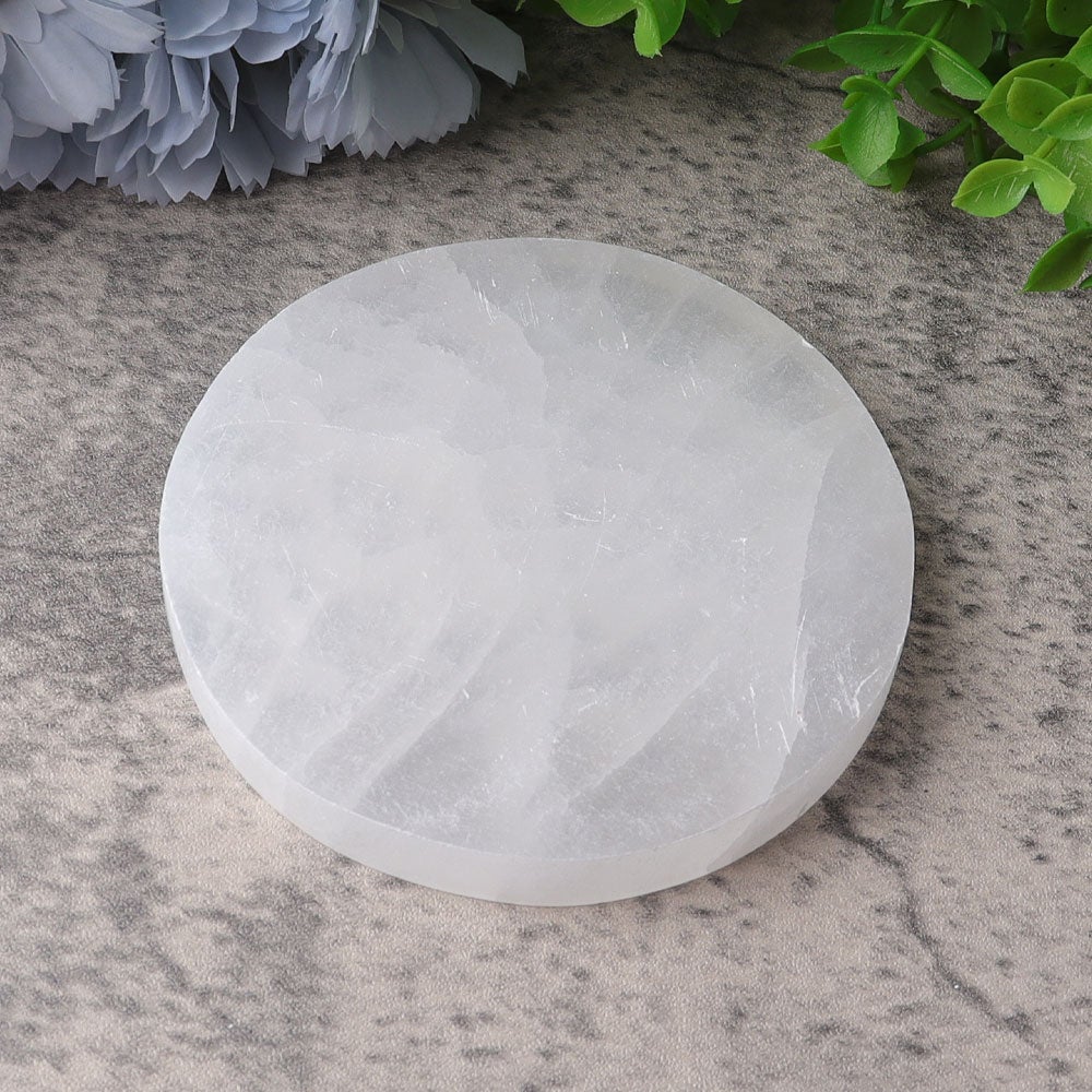 4" Selenite Plate with Printing Best Crystal Wholesalers