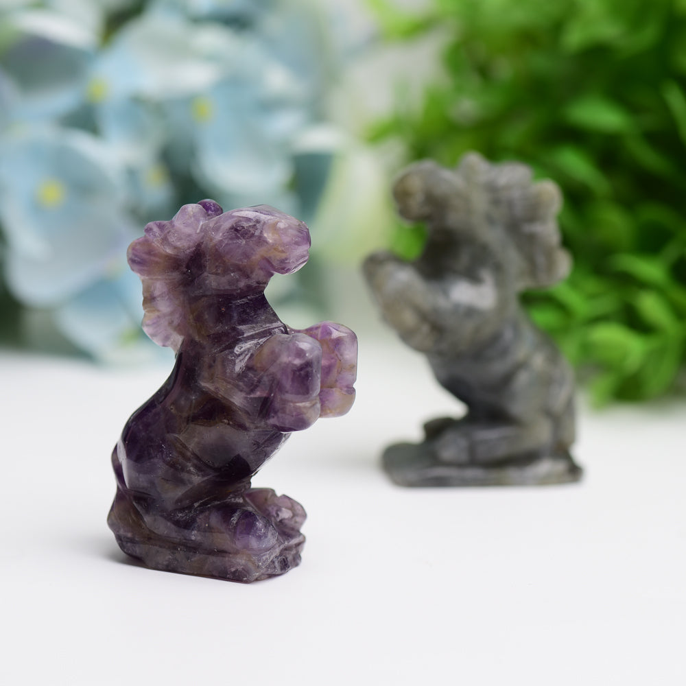 2.5" Horse Animal Crytsal Carving Free Form Bulk Best Crystal Wholesalers Dream Amethyst Rose Quartz Opalite Labradorite