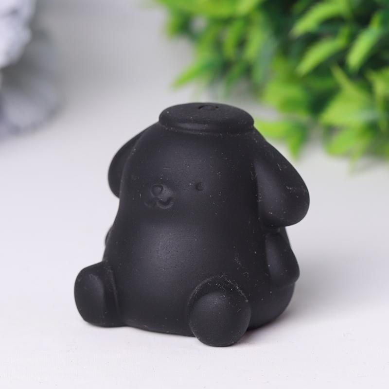 Black Obsidian Pompom Purin Crystal Carvings Cartoon Bulk Best Crystal Wholesalers