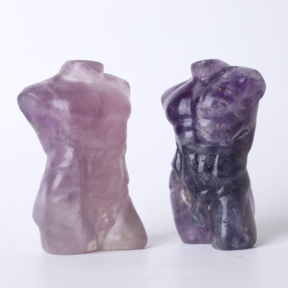 1pc Fluorite Man Body Statue Crystal Carvings Best Crystal Wholesalers