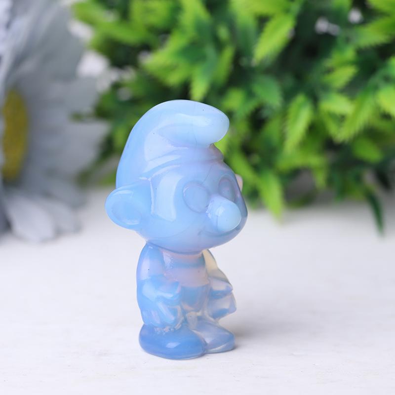 2" Blue Opalite Smurfs Crystal Carvings Cartoon BulkBest Crystal Wholesalers