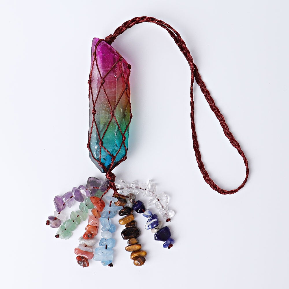 10" Chakra Aura Angel Crystal Hanging Ornament Best Crystal Wholesalers