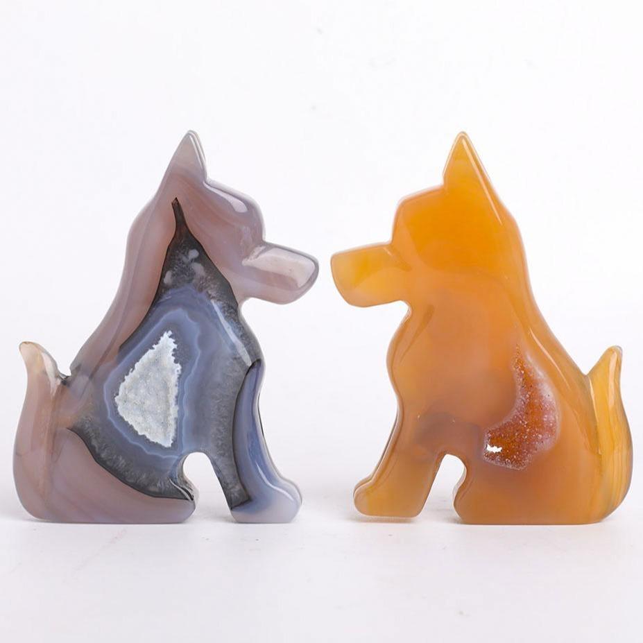 Druzy Agate Dog Carvings Best Crystal Wholesalers