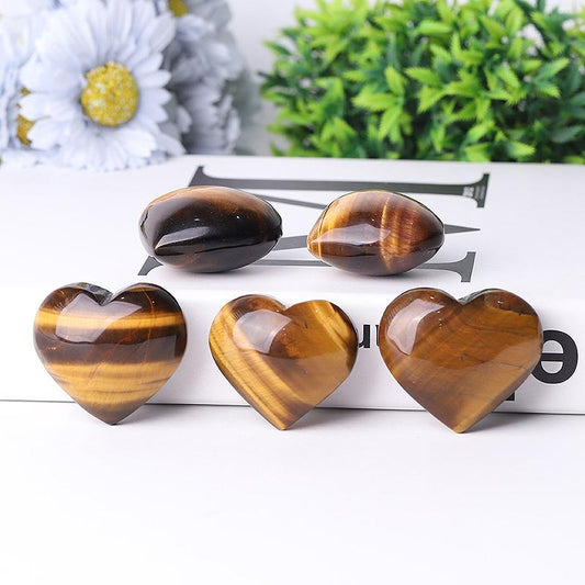 2" Tiger's Eye Heart Crystal Carvings Best Crystal Wholesalers