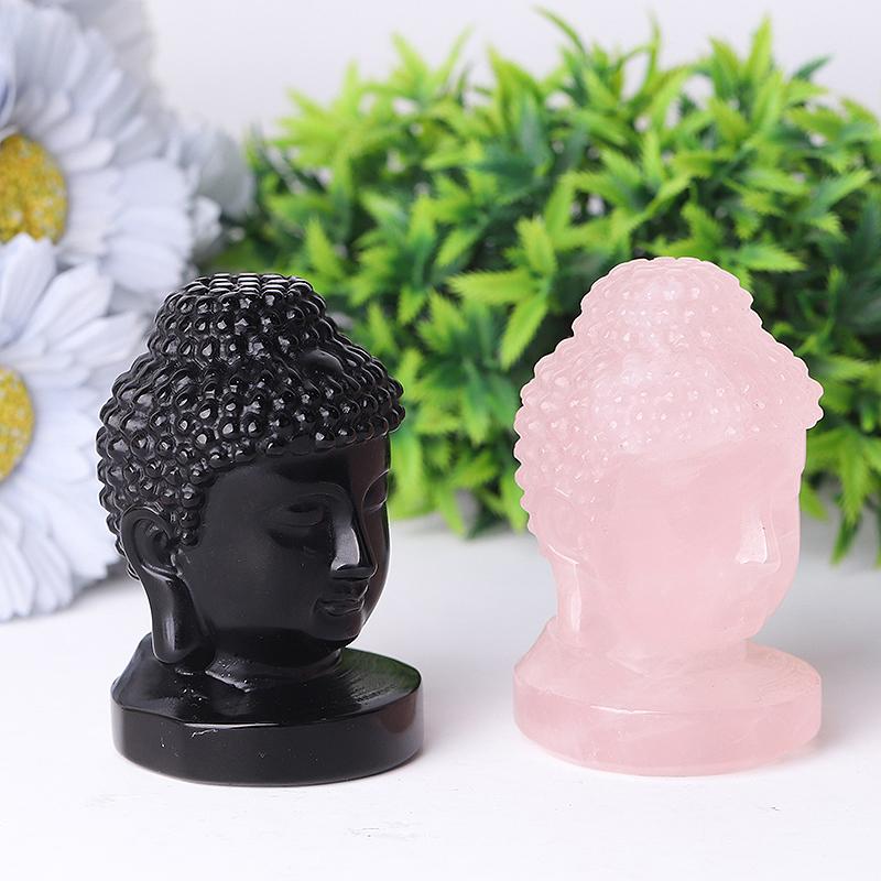 3" Buddha Head Crystal Carvings Model Bulk Best Crystal Wholesalers