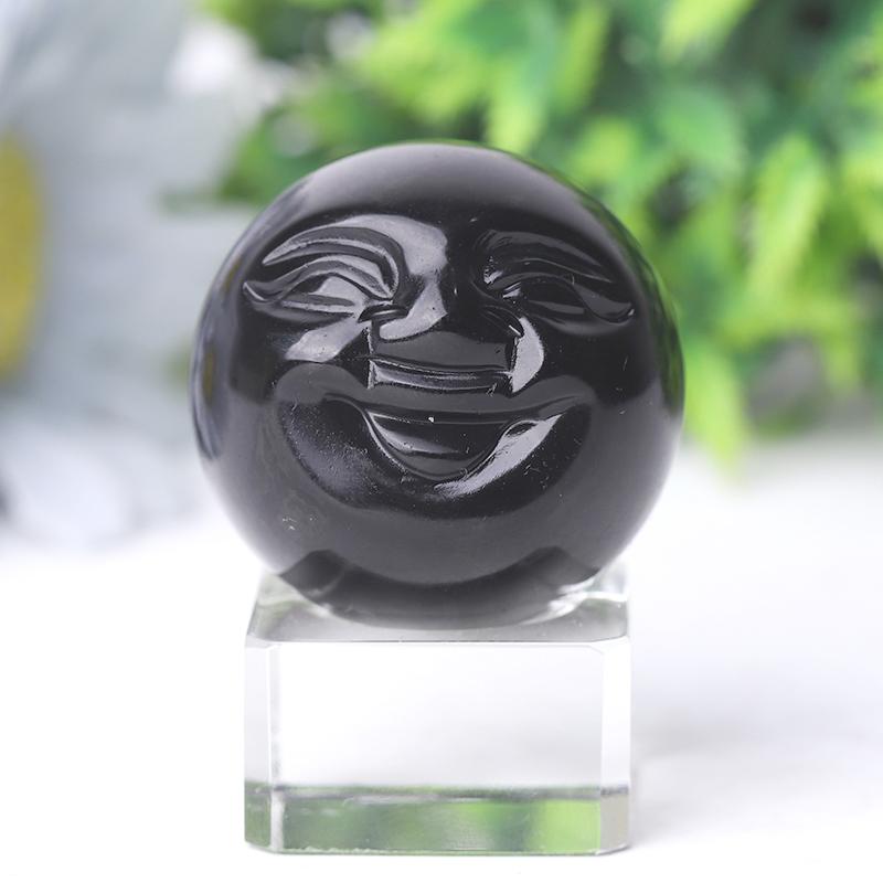 1.35" Smile Face Crystal Carvings Best Crystal Wholesalers