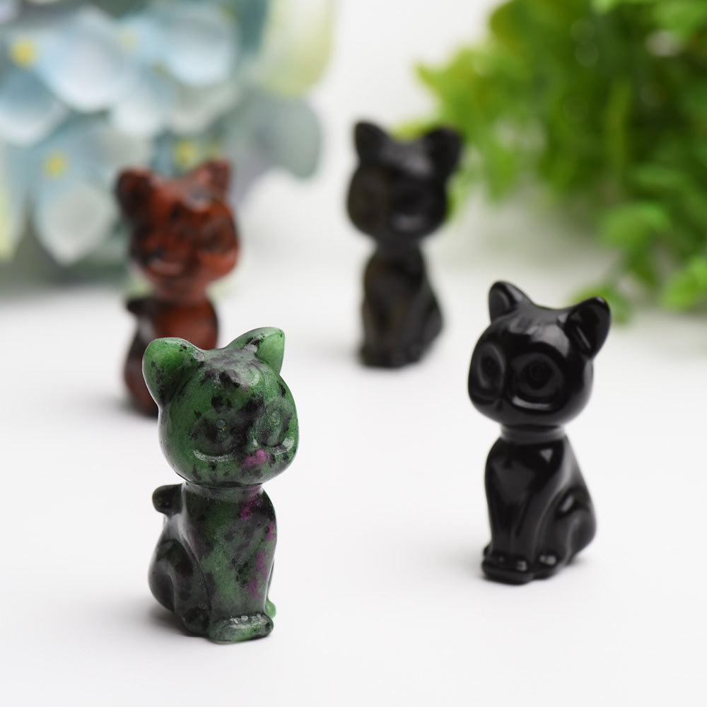 2.0" Mixed Crystal Cat Carving Bulk WholesaleBest Crystal Wholesalers